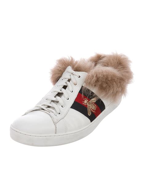 gucci wolf sneakers|Gucci fur sneakers women's.